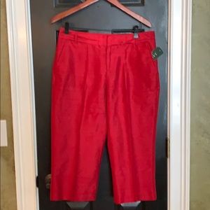 New Ralph Lauren deep red silk pants 10P